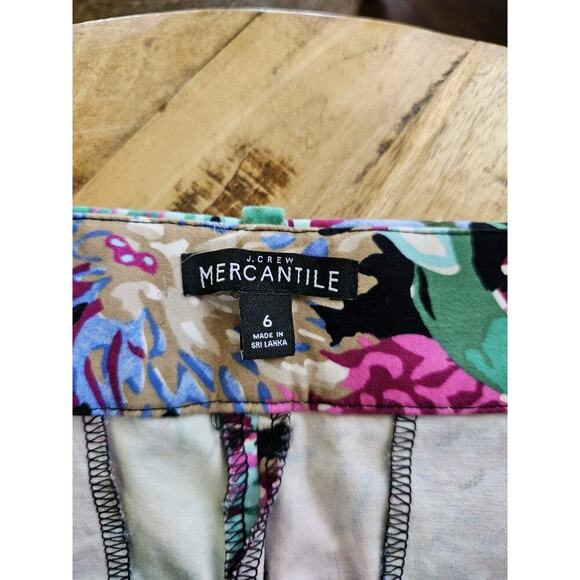 J. Crew Mercantile Women's Corinth Black Pink Teal Floral Ruby Pants Size 6 - Picture 3 of 7